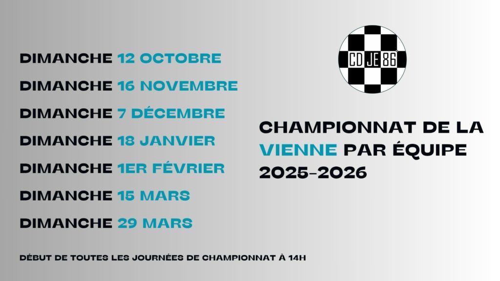 Nouveau championnat de la Vienne par équipe - CDJE 86 Calendrier Departementale 2025 20261 - CDJE 86